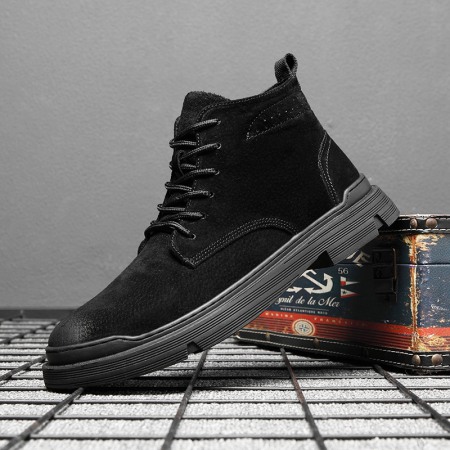 Men's High-Top Autumn And Winter Fashion Leather Warm Martin Boots